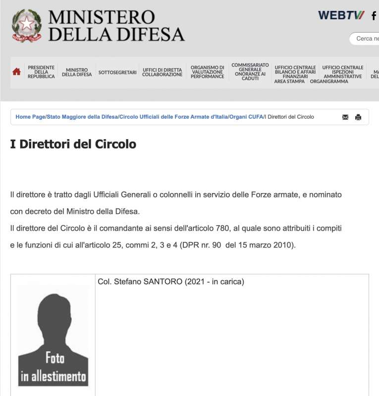 DIRETTORE DEL CIRCOLO UFFICIALI FORZE ARMATE