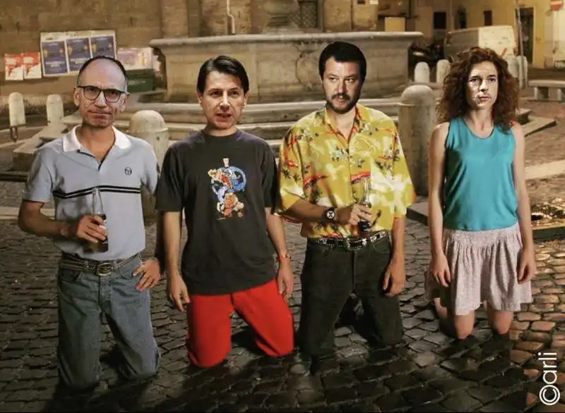 enrico letta giuseppe conte matteo salvini matteo renzi    meme by carlo