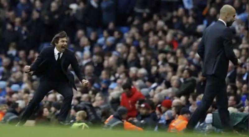 esultanza antonio conte tottenham manchester city 