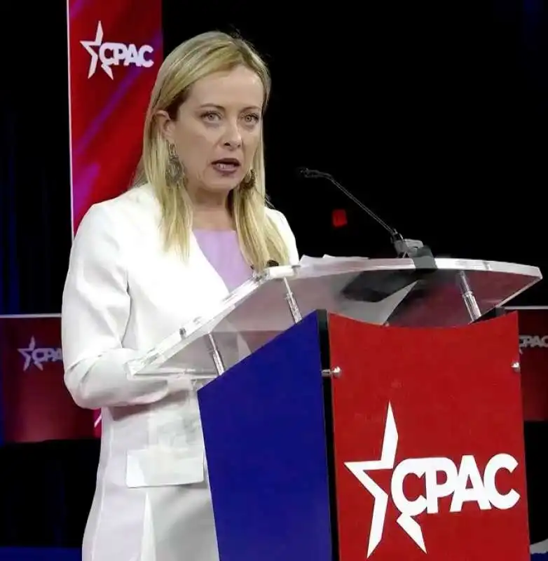 giorgia meloni alla conferenza dei conservatori cpac, in florida