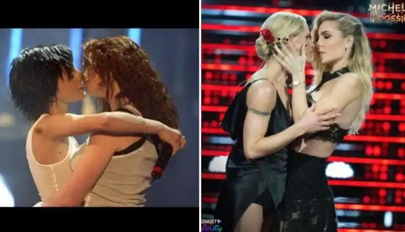 il bacio tra michelle hunziker e ilary blasi 2