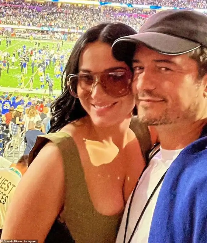 katy perry e orlando bloom al superbowl