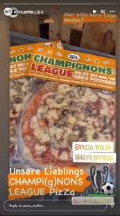 La pizza Champignons League