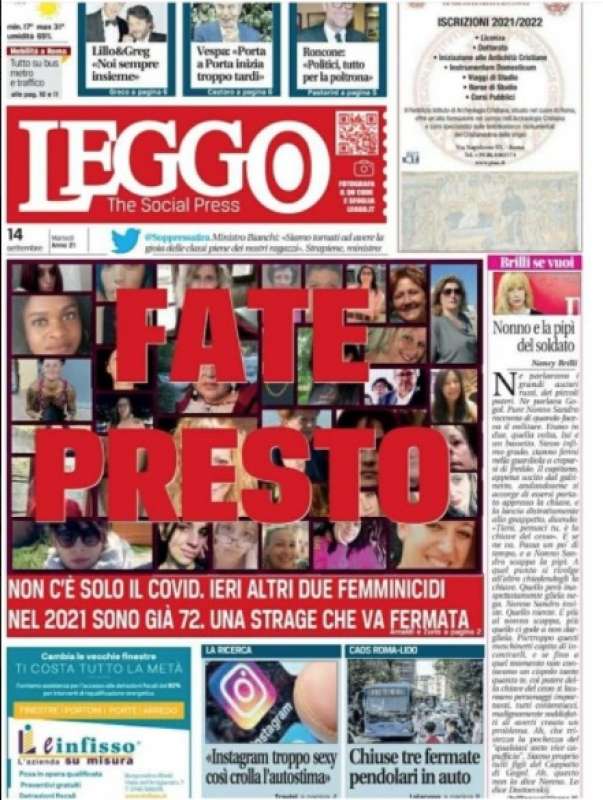 le prime pagine di leggo 2