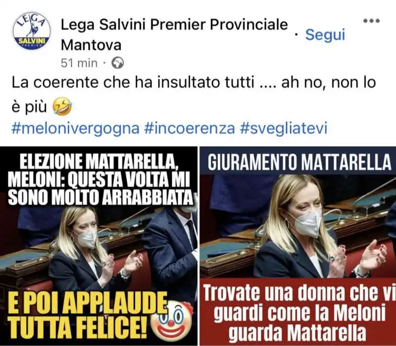 lega mantova contro la meloni