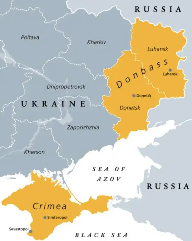 MAPPA UCRAINA - DONBASS - CRIMEA