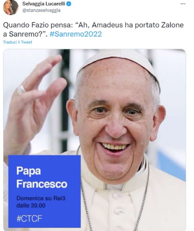 papa francesco a che tempo che fa