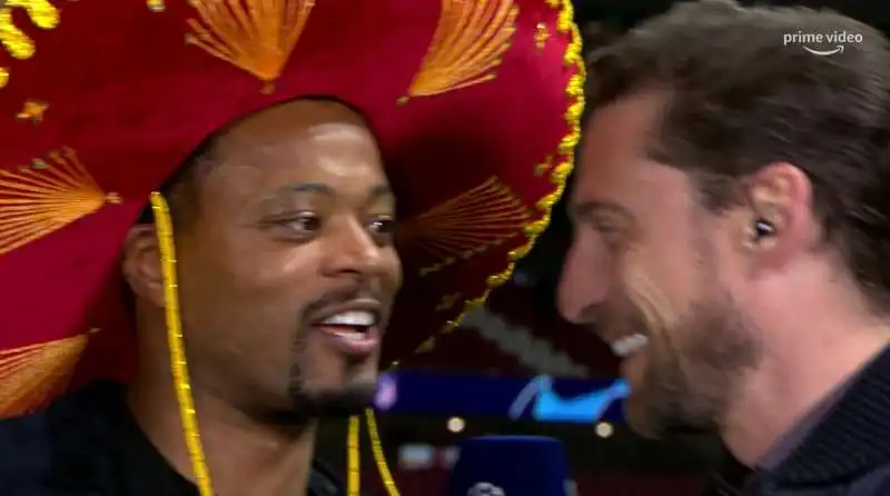 patrice evra con il sombrero al wanda metropolitano