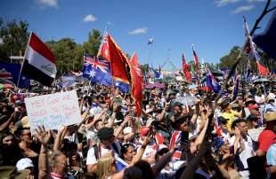 Proteste in Australia contro obbligo vaccinale e restrizioni Covid 5