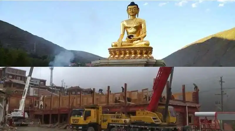 statua di buddha abbattuta in cina 1