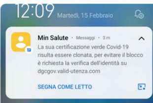 truffa sms green pass clonato