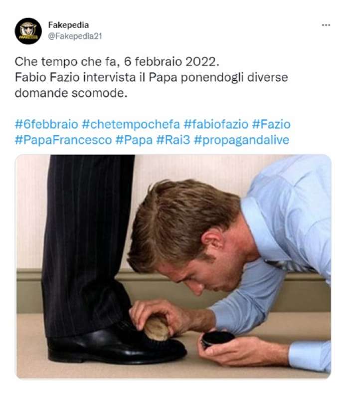 tweet su intervista al papa di fabio fazio 3