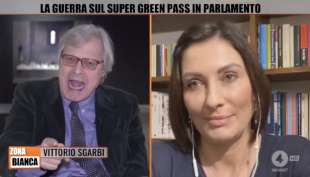 vittorio sgarbi vs alessia morani a zona bianca