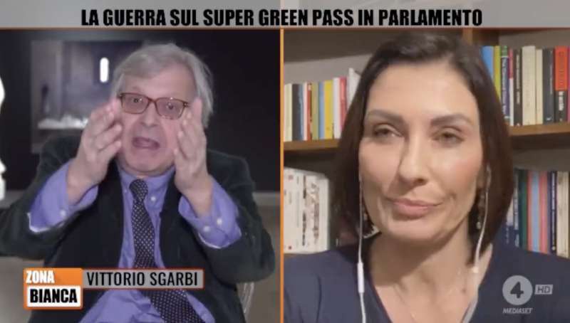 vittorio sgarbi vs alessia morani a zona bianca