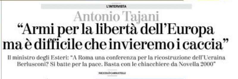 ANTONIO TAJANI ALLA STAMPA - DIFFICILE CHE INVIEREMO I CACCIA