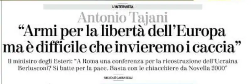 ANTONIO TAJANI ALLA STAMPA - DIFFICILE CHE INVIEREMO I CACCIA 