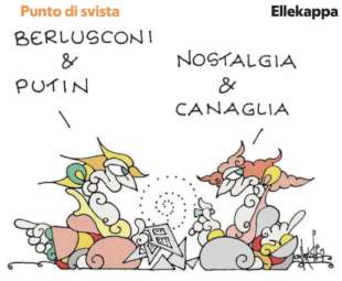 BERLUSCONI E PUTIN - NOSTALGIA E CANAGLIA - VIGNETTA BY ELLEKAPPA