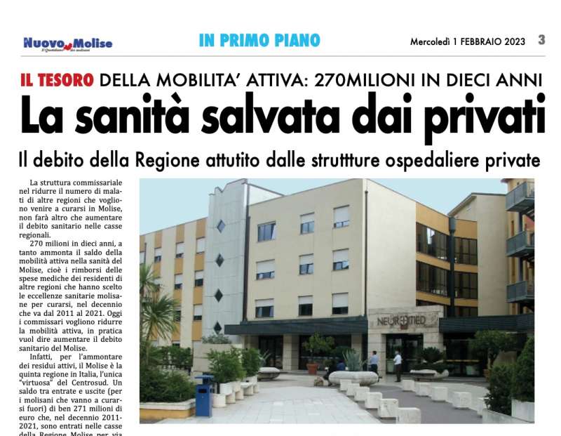 CAOS SANITA IN MOLISE - IL NUOVO MOLISE