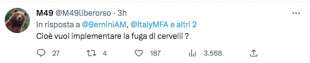 commento al tweet di anna maria bernini sui cervelli in fuga