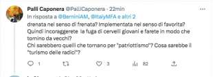 commento al tweet di anna maria bernini sui cervelli in fuga