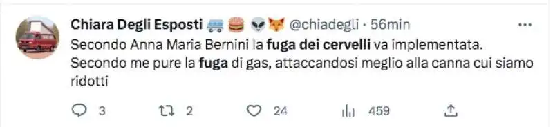 commento al tweet di anna maria bernini sui cervelli in fuga 