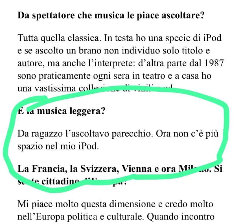 DOMINIQUE MEYER NON ASCOLTA PIU MUSICA LEGGERA