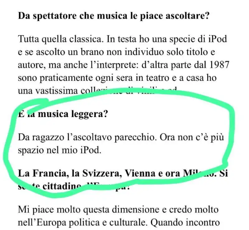 DOMINIQUE MEYER NON ASCOLTA PIU MUSICA LEGGERA 