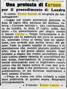 enrico caruso corriere della sera 19 luglio 1910