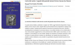 enrico caruso l'arte del canto formato kindle