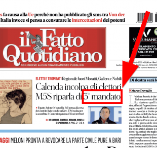 Fatto Quotidiano, terzo mandato in prima pagina