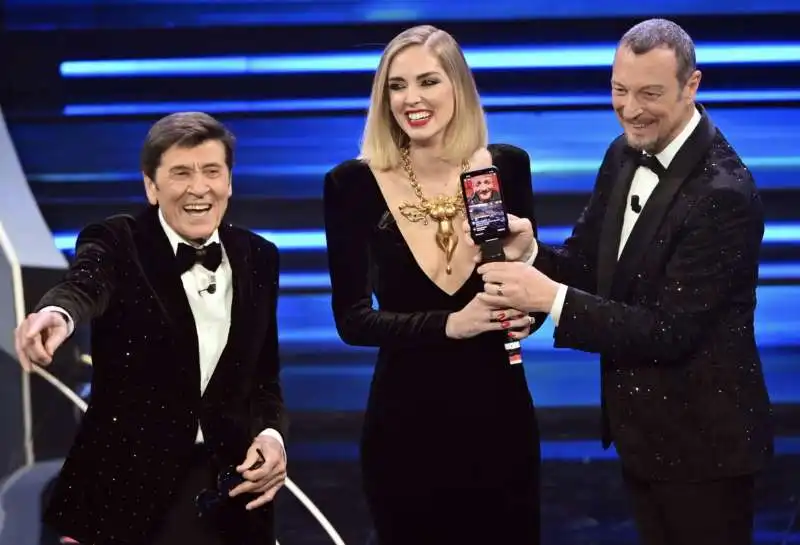 gianni morandi chiara ferragni amadeus in diretta instagram con fiorello  