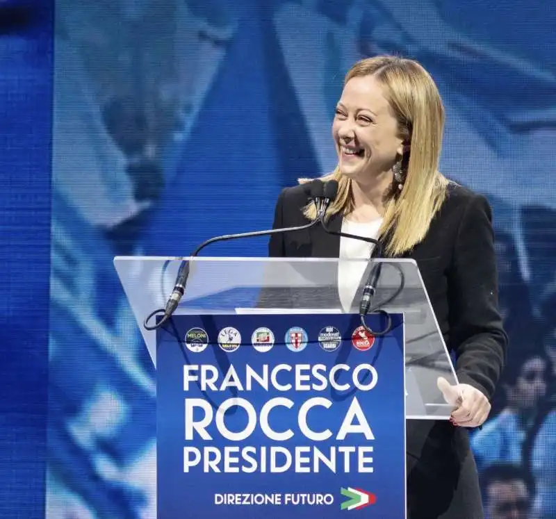 giorgia meloni al comizio per francesco rocca