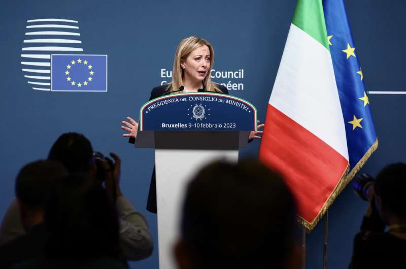 giorgia meloni conferenza stampa dopo il consiglio europeo 10 febbraio 2023 2