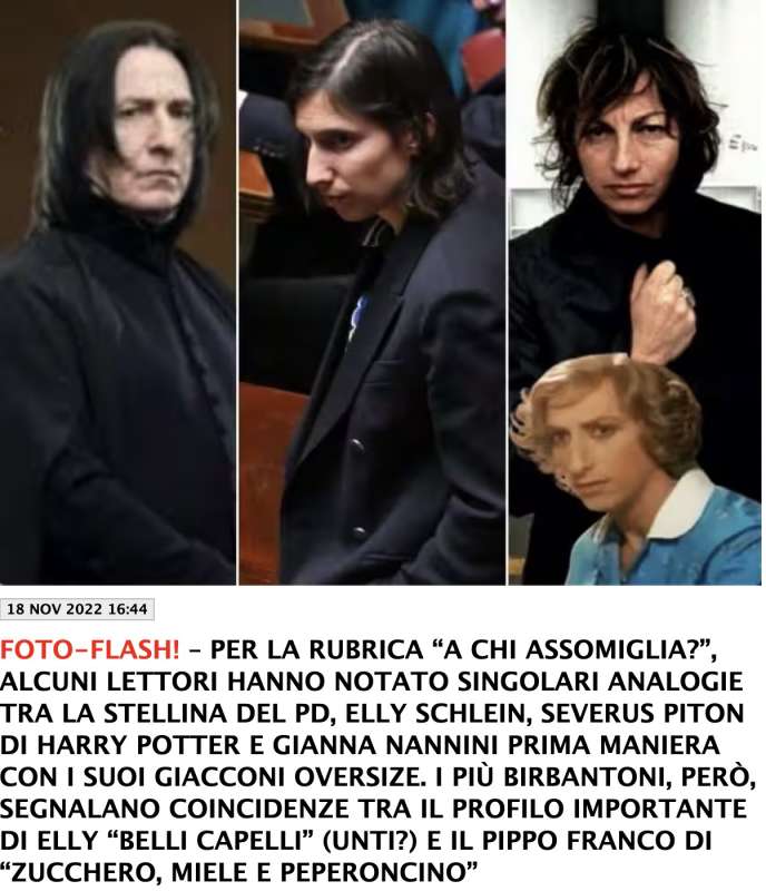 IL FLASH DI DAGOSPIA SU ELLY SCHLEIN E PIPPO FRANCO - 18 NOVEMBRE 2022