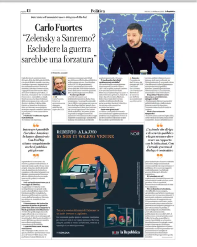 INTERVISTA FUORTES SU REPUBBLICA CARTACEO