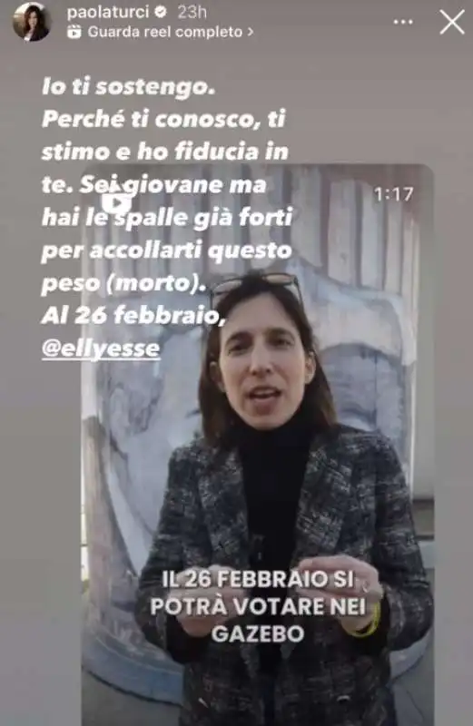 L ENDORSEMENT DI PAOLA TURCI A ELLY SCHLEIN 