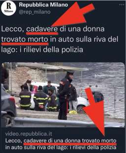 LA REPUBBLICA - CADAVERE MORTO