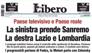 LIBERO LA SINISTRA PRENDE SANREMO LA DESTRA LAZIO E LOMBARDIA