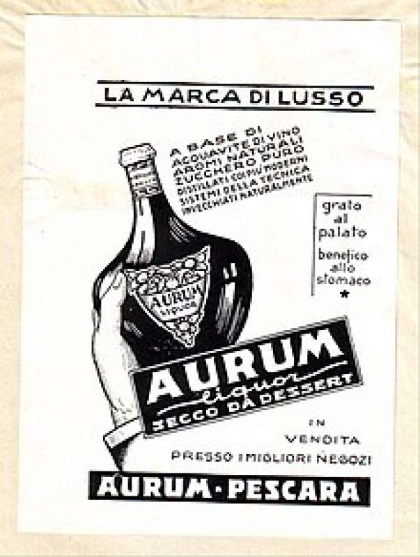 LIQUORE AURUM PUBBLICITA DI GABRIELE D'ANNUNZIO