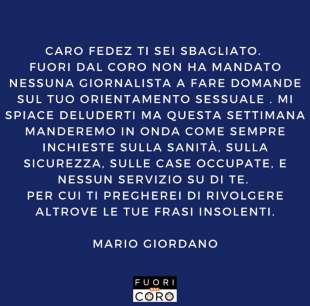 MARIO GIORDANO RISPONDE A FEDEZ