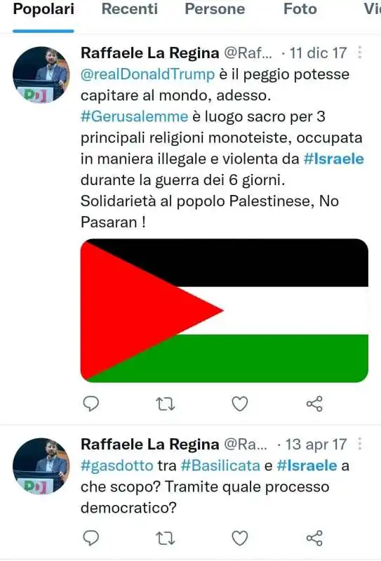 POST ANTISEMITA DI RAFFAELE LA REGINA.  