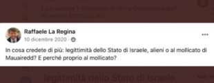 POST ANTISEMITA DI RAFFAELE LA REGINA