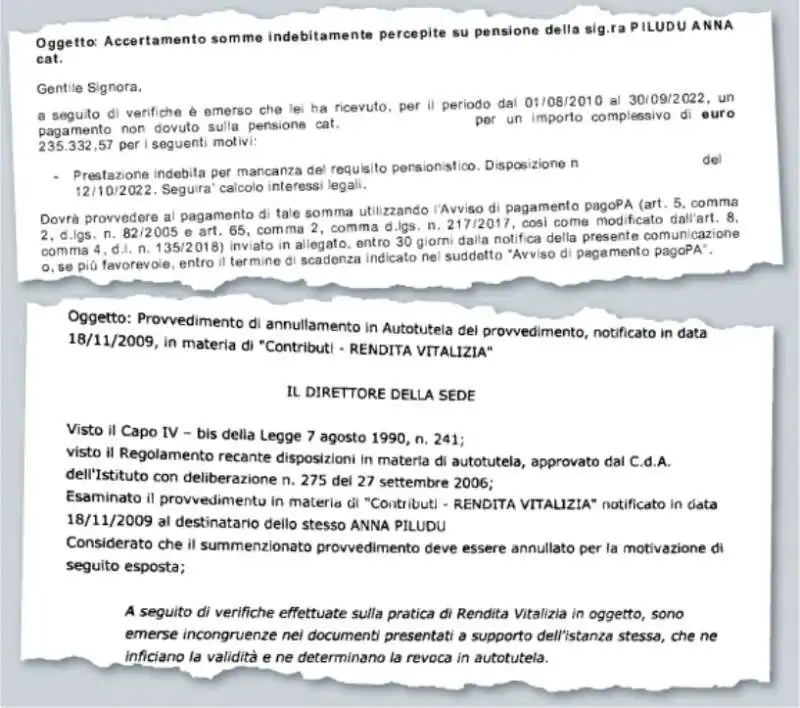 RICHIESTE DI RESTITUZIONE DELL'INPS AI PENSIONATI GEDI 