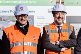 ROBERTO GUALTIERI MATTEO SALVINI SOPRALLUOGO ALLA METRO C