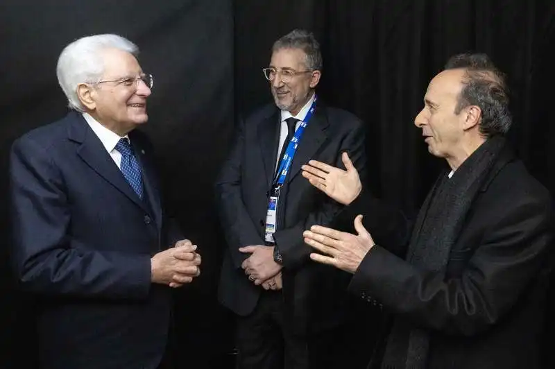 SERGIO MATTARELLA - LUCIO PRESTA - ROBERTO BENIGNI 