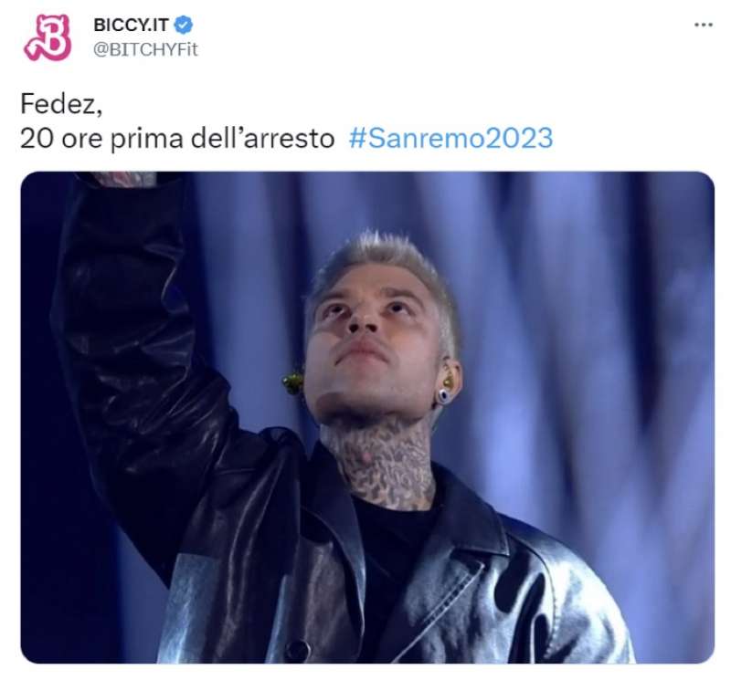 tweet seconda serata di sanremo 2