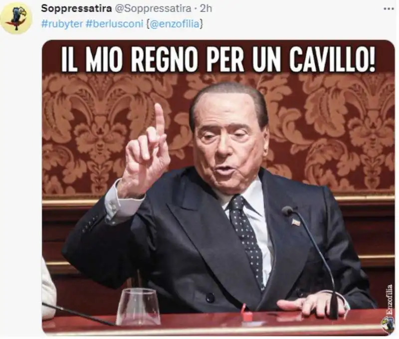 tweet sull assoluzione di berlusconi   processo ruby ter 4