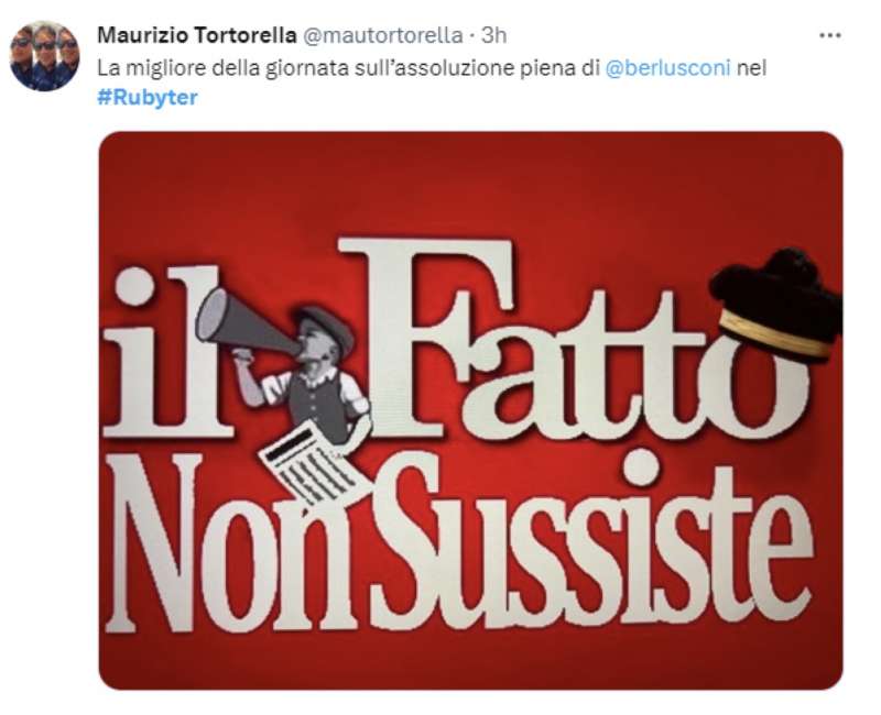 tweet sull assoluzione di berlusconi processo ruby ter 7