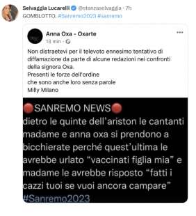 tweet sulla terza serata di sanremo 18