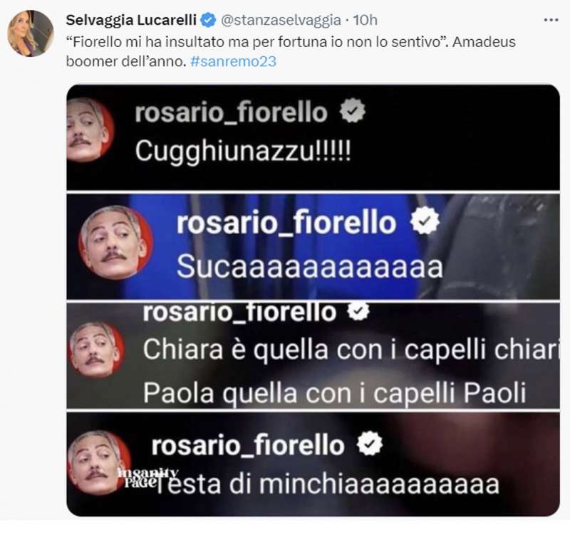 tweet sulla terza serata di sanremo 19